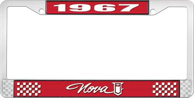 1967 Nova License Plate Frame Style 1 Red