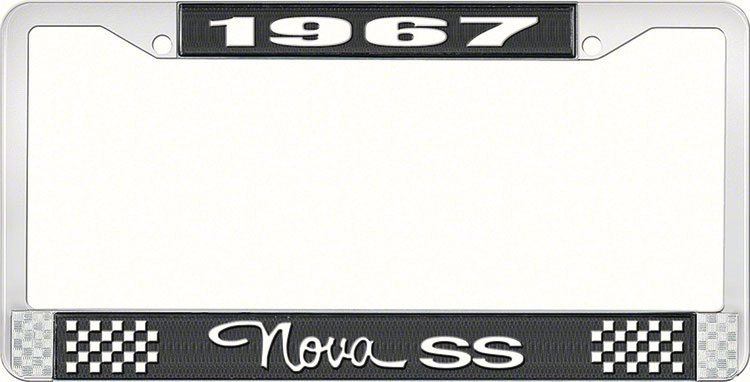 1967 Nova SS License Plate Frame Style 3 Black