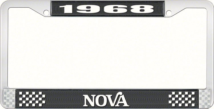 1968 Nova License Plate Frame Style 2 Black