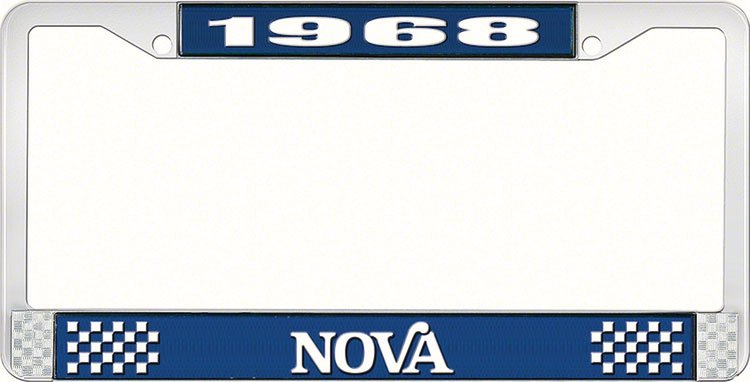 1968 Nova License Plate Frame Style 2 Blue