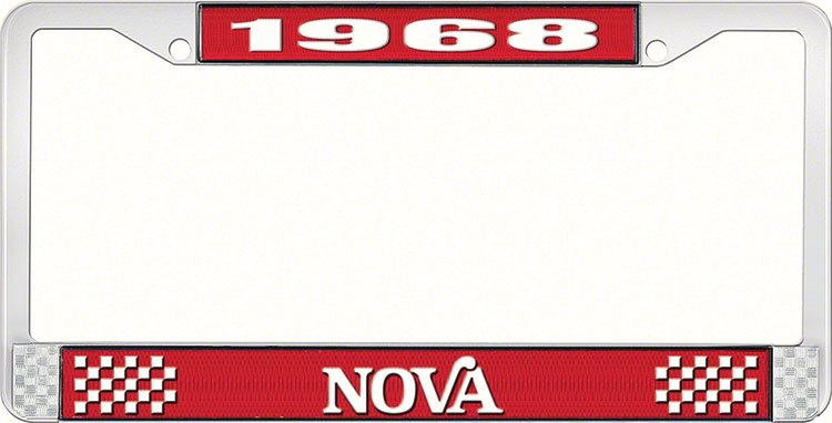1968 Nova License Plate Frame Style 2 Red