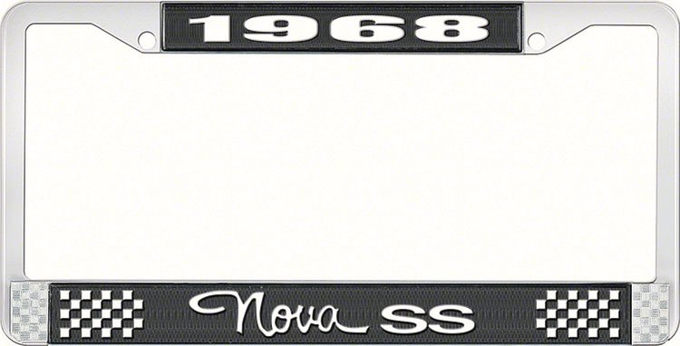 1968 Nova SS License Plate Frame Style 3 Black
