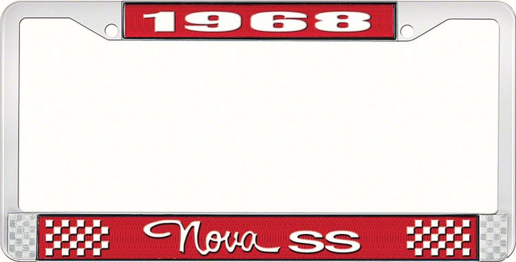 1968 Nova SS License Plate Frame Style 3 Red