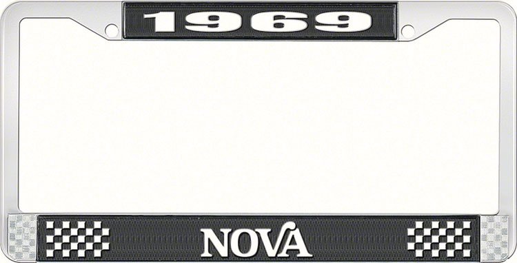 1969 Nova License Plate Frame Style 2 Black