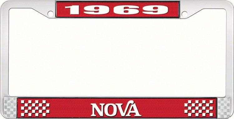 1969 Nova License Plate Frame Style 2 Red