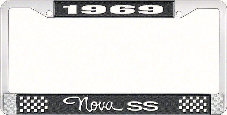 1969 Nova SS License Plate Frame Style 3 Black