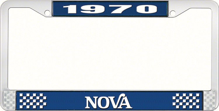 1970 Nova License Plate Frame Style 2 Blue