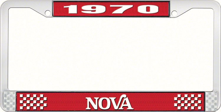 1970 Nova License Plate Frame Style 2 Red