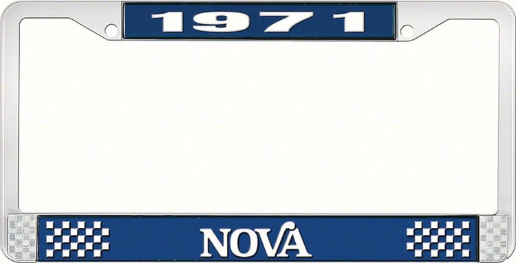 1971 Nova License Plate Frame Style 2 Blue