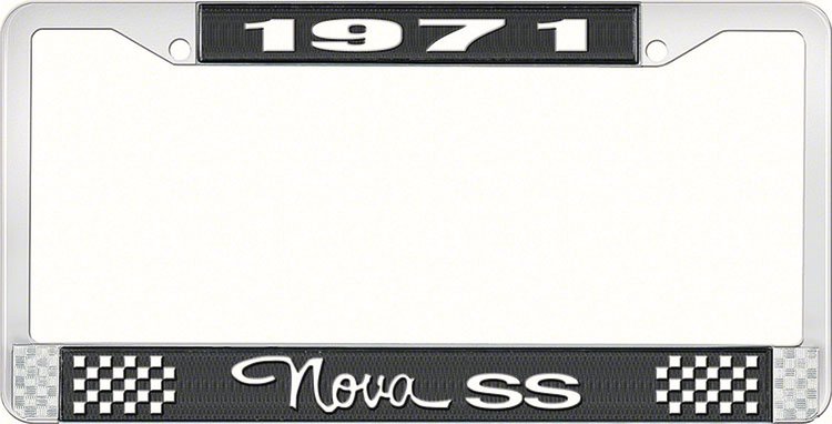 1971 Nova SS License Plate Frame Style 3 Black