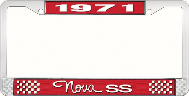 1971 Nova SS License Plate Frame Style 3 Red