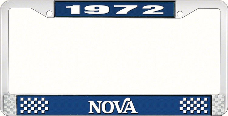 1972 Nova License Plate Frame Style 2 Blue