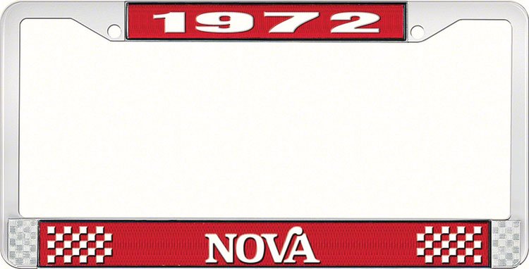 1972 Nova License Plate Frame Style 2 Red