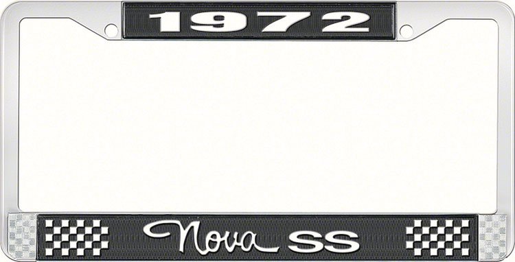 1972 Nova SS License Plate Frame Style 3 Black
