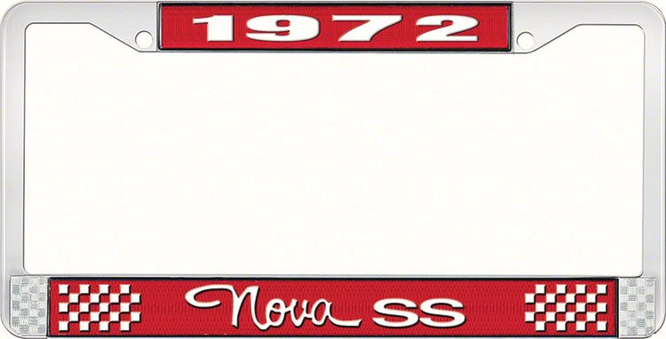 1972 Nova SS License Plate Frame Style 3 Red