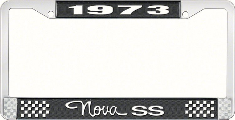 1973 Nova SS License Plate Frame Style 3 Black