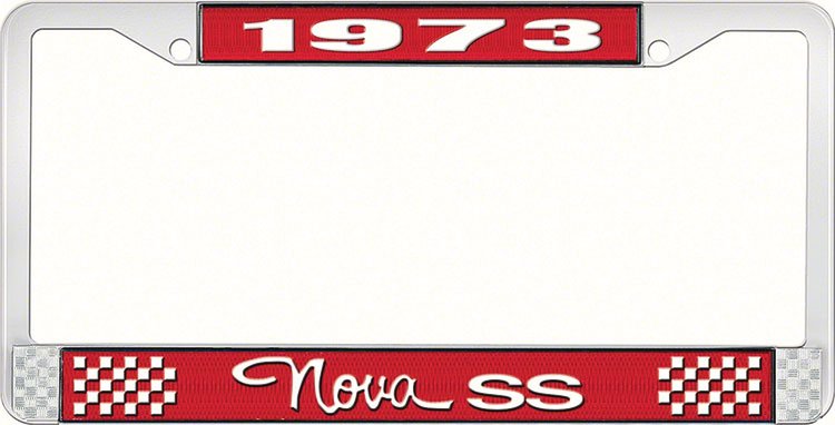 1973 Nova SS License Plate Frame Style 3 Red