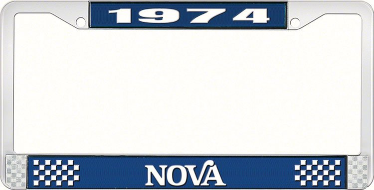 1974 Nova License Plate Frame Style 2 Blue