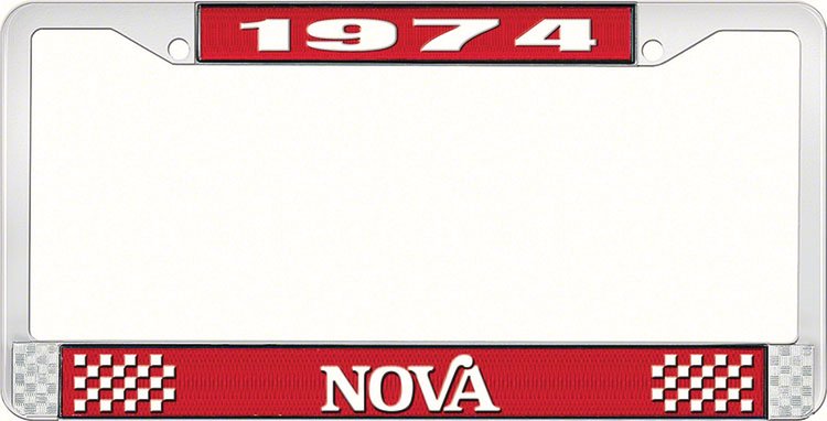 1974 Nova License Plate Frame Style 2 Red