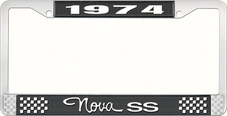 1974 Nova SS License Plate Frame Style 3 Black