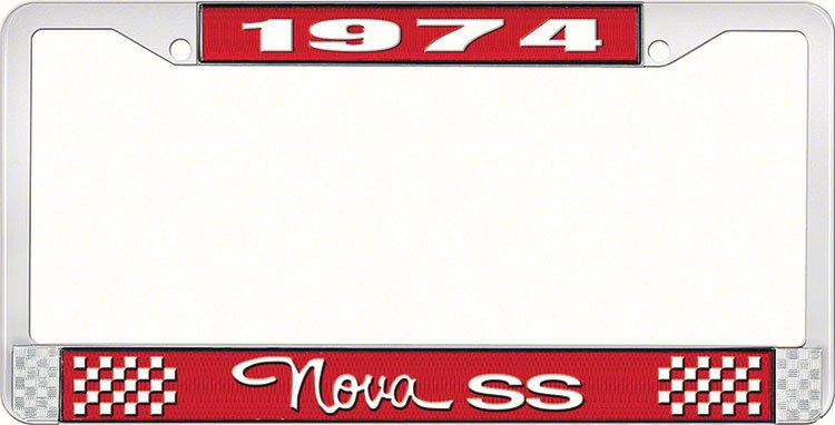 1974 Nova SS License Plate Frame Style 3 Red
