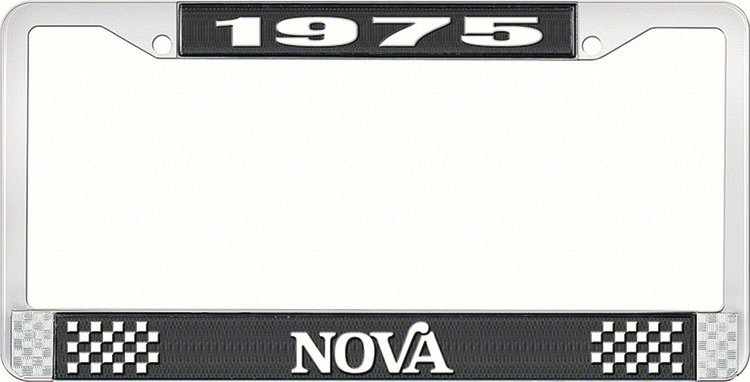 1975 Nova License Plate Frame Style 2 Black
