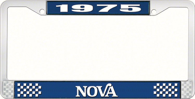 1975 Nova License Plate Frame Style 2 Blue