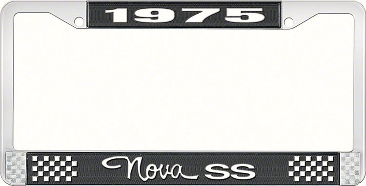 1975 Nova SS License Plate Frame Style 3 Black