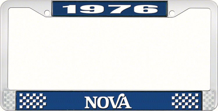 1976 Nova License Plate Frame Style 2 Blue