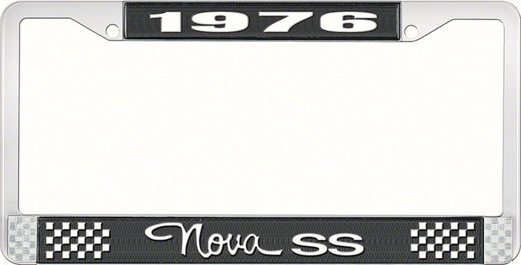 1976 Nova SS License Plate Frame Style 3 Black