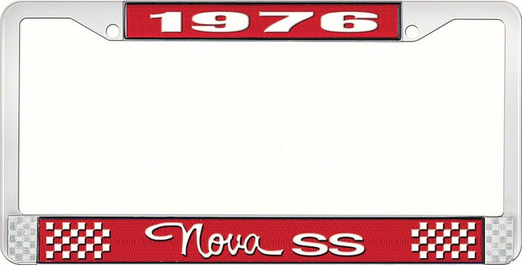 1976 Nova SS License Plate Frame Style 3 Red
