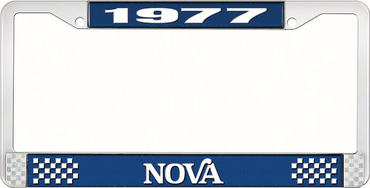 1977 Nova License Plate Frame Style 2 Blue