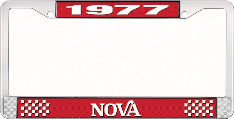 1977 Nova License Plate Frame Style 2 Red