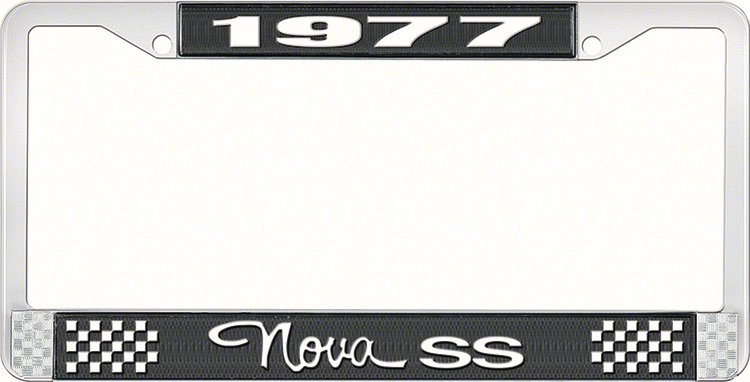1977 Nova SS License Plate Frame Style 3 Black