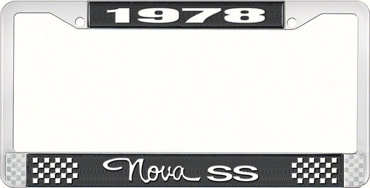 1978 Nova SS License Plate Frame Style 3 Black