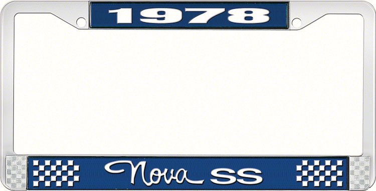 1978 Nova SS License Plate Frame Style 3 Blue