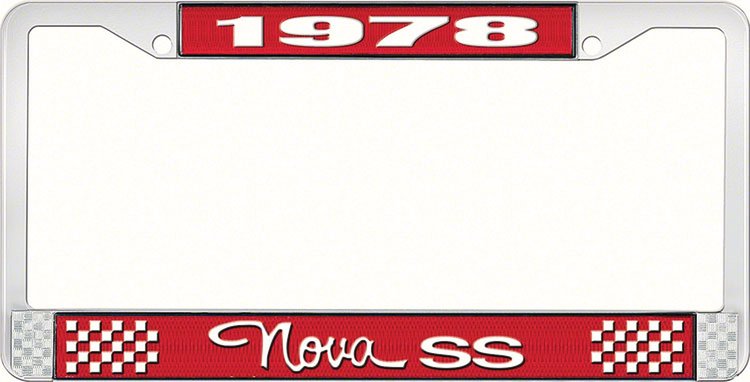 1978 Nova SS License Plate Frame Style 3 Red