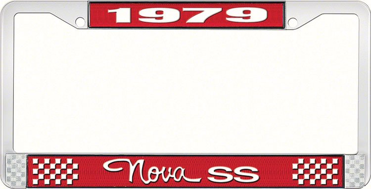 1979 Nova SS License Plate Frame Style 3 Red