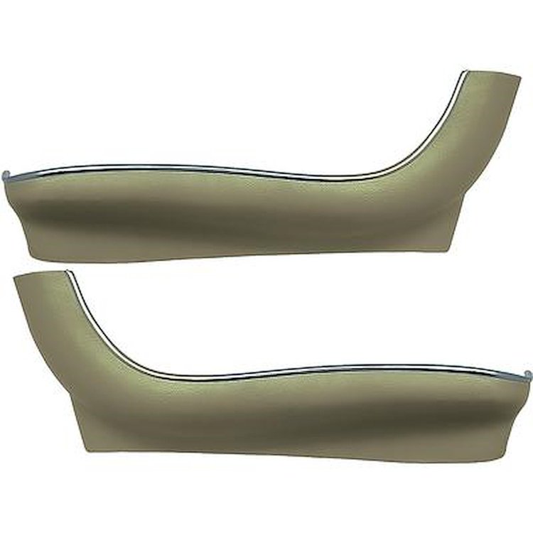 LP1009 1968-72 Chevy II, Nova, GM A, B-Body; Seat Side Panel Apron Covers; Strato Bucket; With Mylar Chrome Trim; Ivy Gold ABS