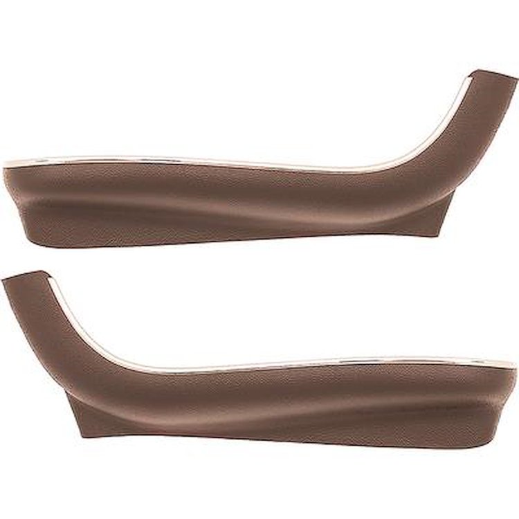 LP1016 1966-72 Chevy II, Nova, GM A, B-Body; Seat Side Panel Apron Covers; Strato Bucket; With Mylar Chrome Trim; Dark Saddle AB