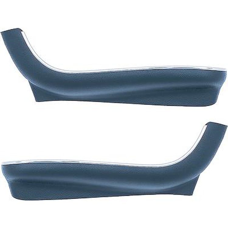 LP1026 1966-72 Chevy II, Nova, GM A, B-Body; Seat Side Panel Apron Covers; Strato Bucket; With Mylar Chrome Trim; Medium Blue AB