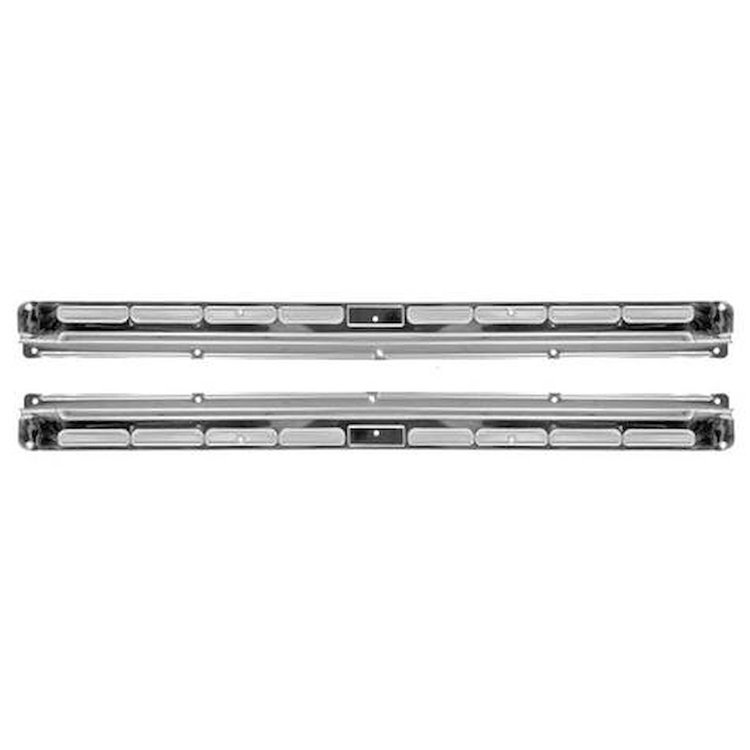M13208SC 1964-68 Mustang Convertible; Door Sill Plate Moldings; Stainless Steel; LH and RH