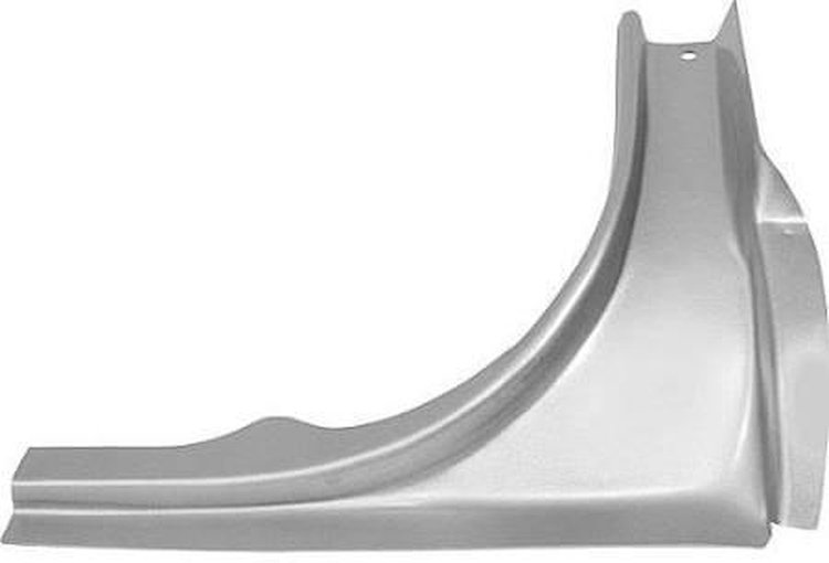 M142R 1965-66 Mustang Trunk Floor Corner; Lower; Coupe, Convertible; Passenger Side