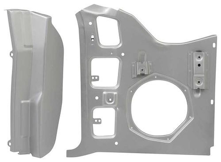 M235L Inner Cowl Side Panel 1969-70 Mustang, Cougar; Drivers Side; Weld Thru Coated