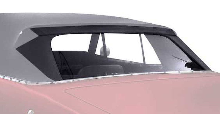 MA155702 1967-69 Plymouth Barracuda; Convertible Rear Window; Plastic Curtain; Pinpoint Vinyl; Black