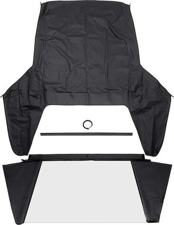 MA156002 1967-69 Dodge Dart; Convertible Rear Window; Plastic Curtain; Pinpoint Vinyl; Black