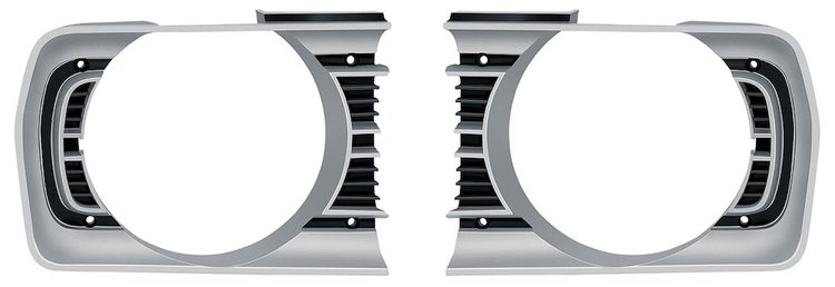 MA3103 Headlamp Bezels 1972 Dodge Dart/Demon; Headlamp Bezel; Pair