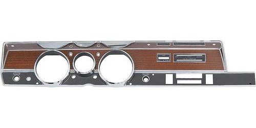 MA577 1970 Duster/Dart Rallye Dash Instrument Bezel Set; without AC; Woodgrain & Black