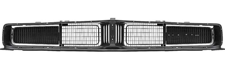 MB143521B 1969 Dodge Charger; Grill And Headlamp Door Set; With Grill Extensions; Blacked-Out; Custom-Look