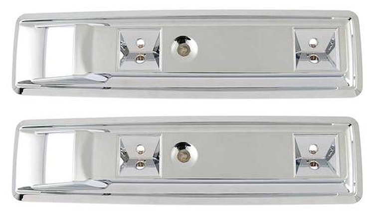 MB2004 Arm Rest Bases; 1966-70 Coronet, GTX, Road Runner, Belvedere; Chrome Front; Pair